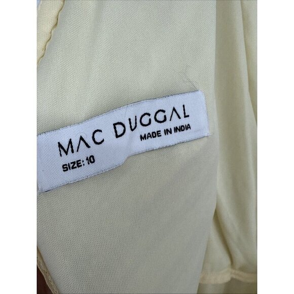 Mac Duggal Size 10 Nude Silver 5757 Sequined Sleeveless Midi Cocktail Dress New - Picture 10 of 13